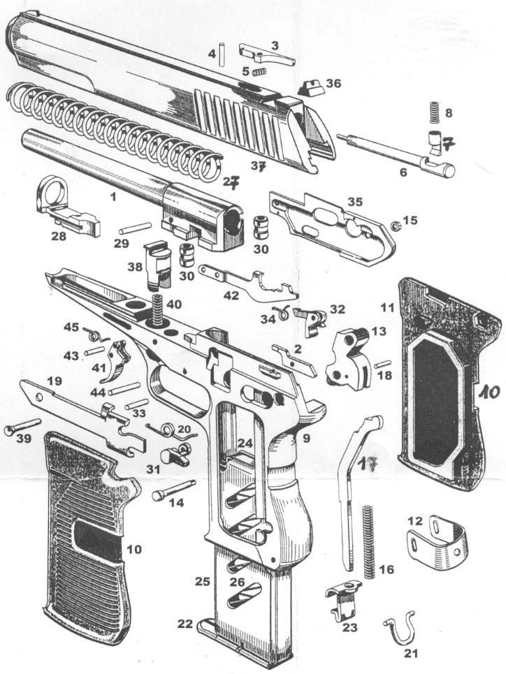 CZ modèle 52  Calibre 7,62Tokarev Pièces détachées - éclaté