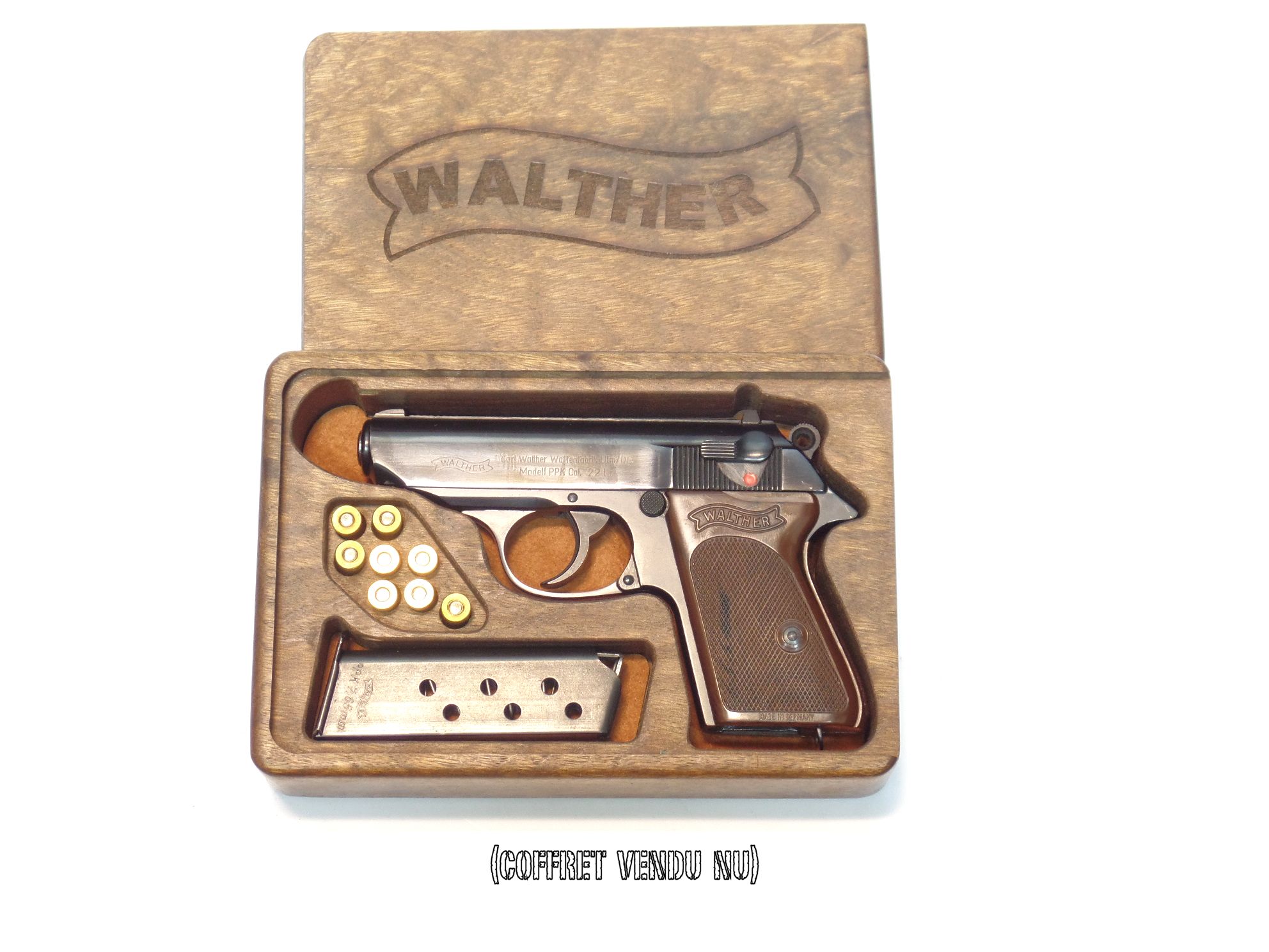 Coffret en noyer huilé WALTHER PP/PPK