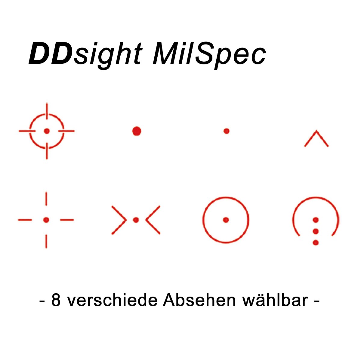 Point Rouge DD Optics MILTECH SPEC 8 réticules