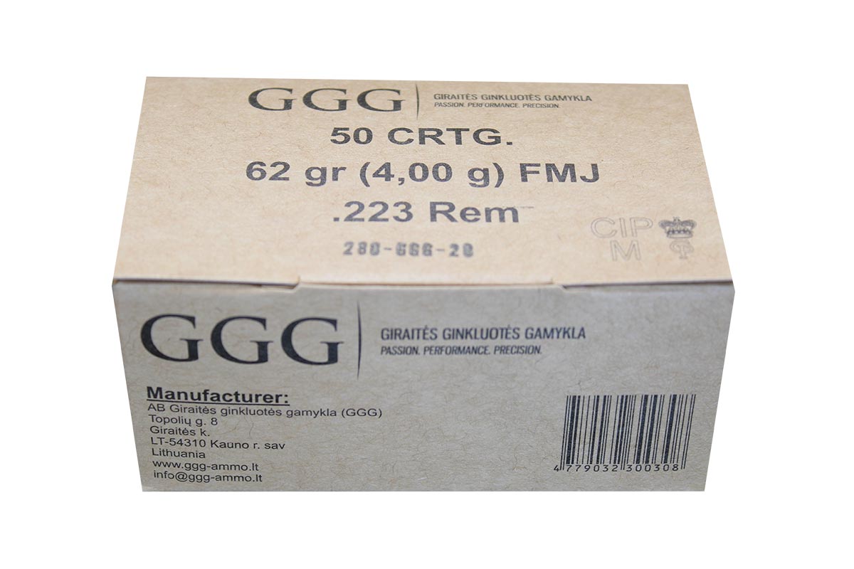 Munitions GGG x50 calibre 223Rem 55gr